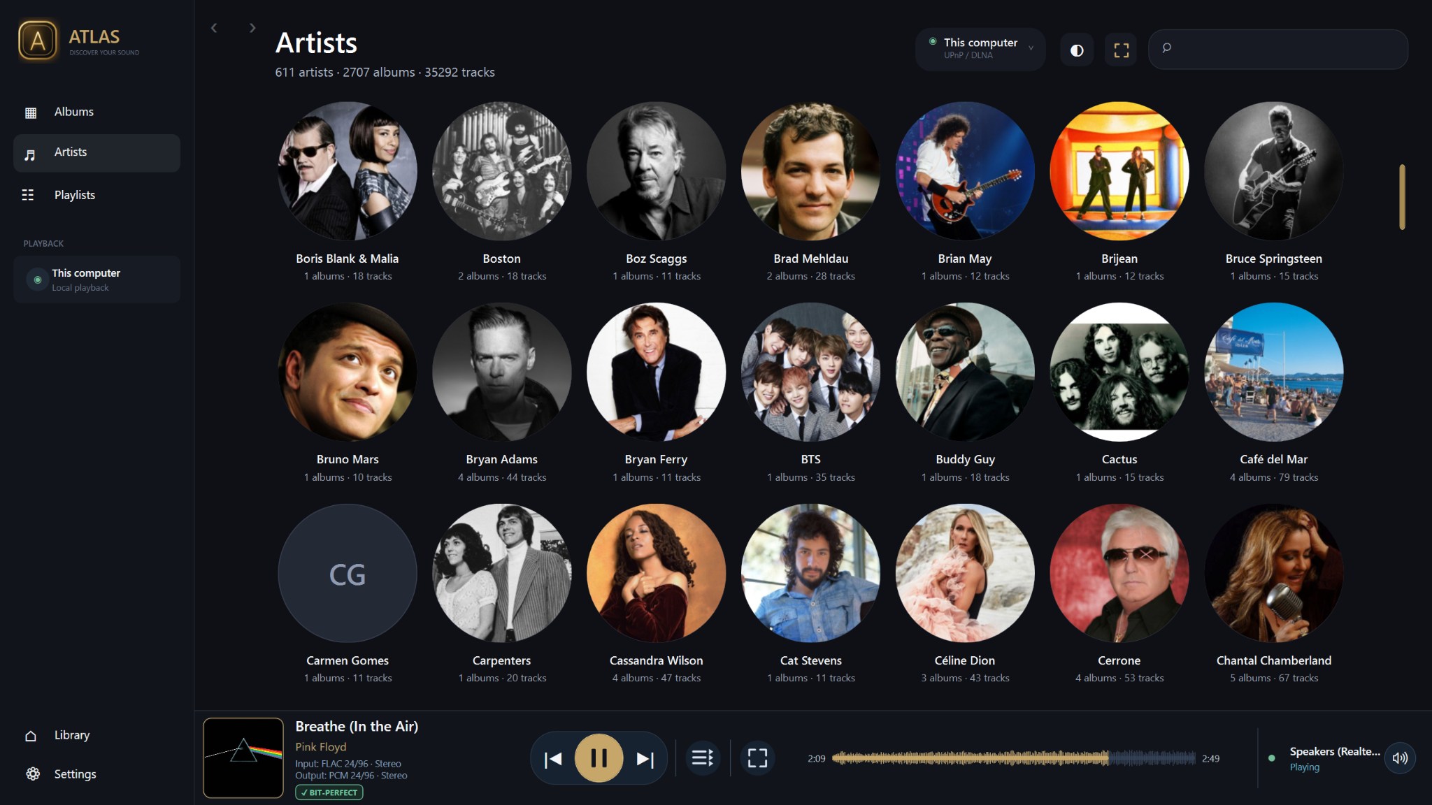 ATLAS demo interface with fictional original content